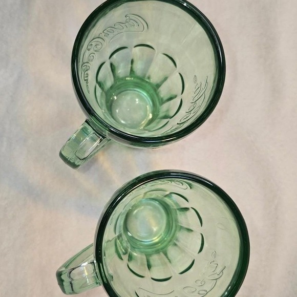 2 Vintage Coca-Cola Georgia Green Embossed Mugs 1970s–80s Soda Fountain Glasses - Picture 4 of 6